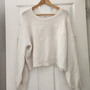Altar'd State Cream Floral Sweater